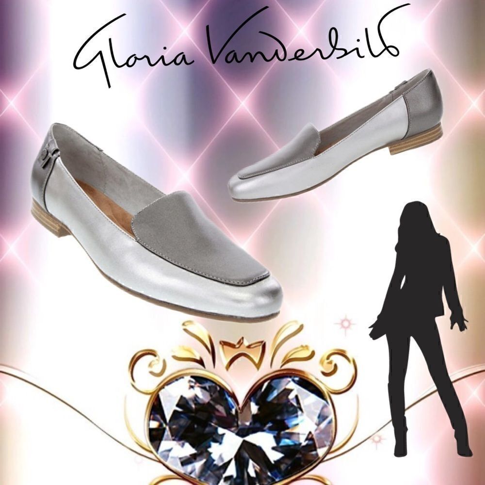 Gloria Vanderbelt Marjorie silver/shimmer loafer - Picture 9 of 9